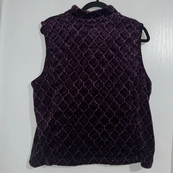#1281F Women’s Vest CHARTER CLUB size XL purple velour jacket - Picture 4 of 8